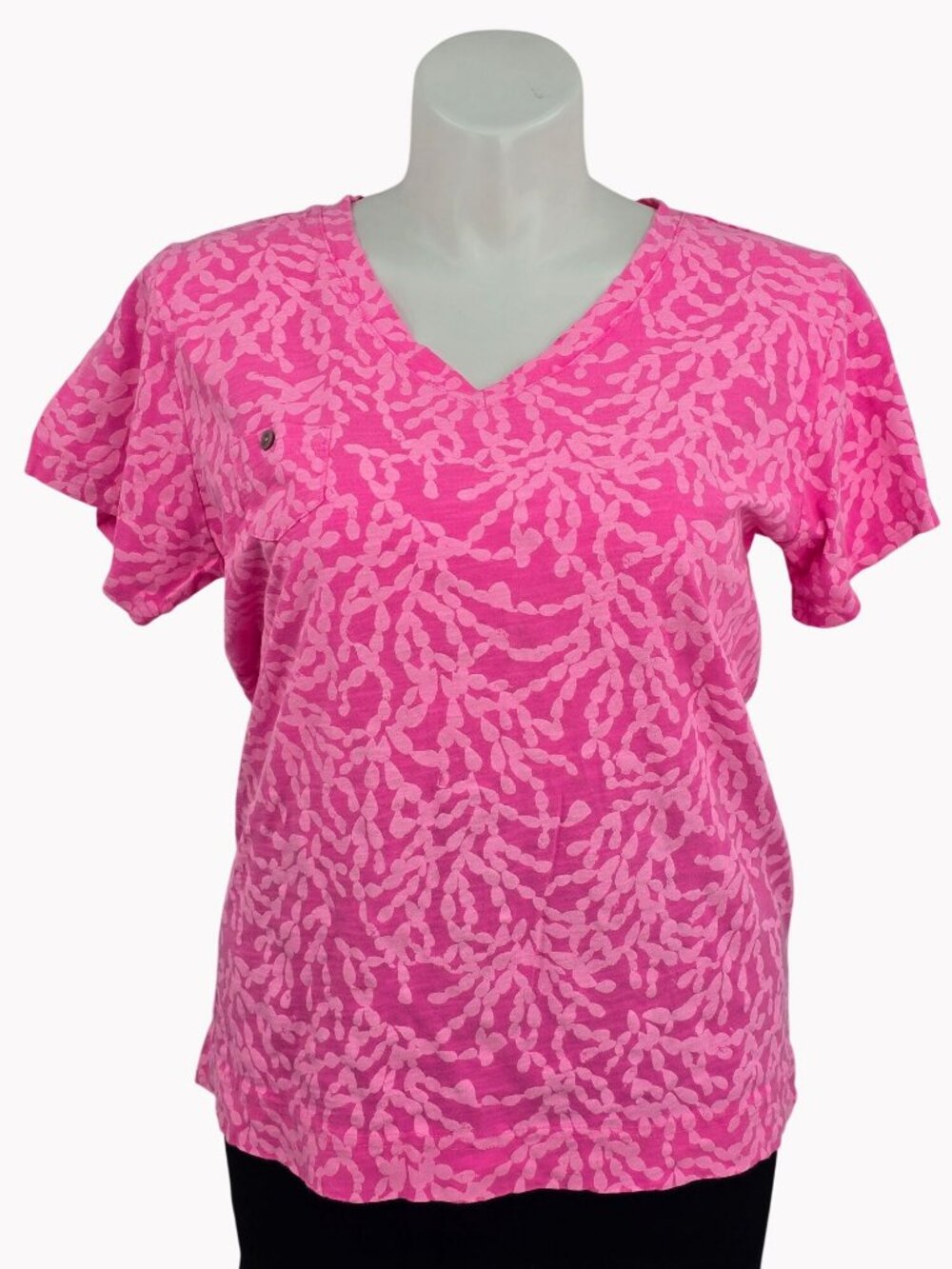 Fresh Produce Womens XXL Pink Coral Clusters Heritage Tee 100% Cotton Made USA
